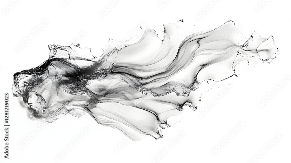 Fototapete Captivating Monochrome Flow   Dynamic Abstract Art Depicting Fluid Movement and Energy in a Smooth Swirling Composition with Contrasting Tones and Textures