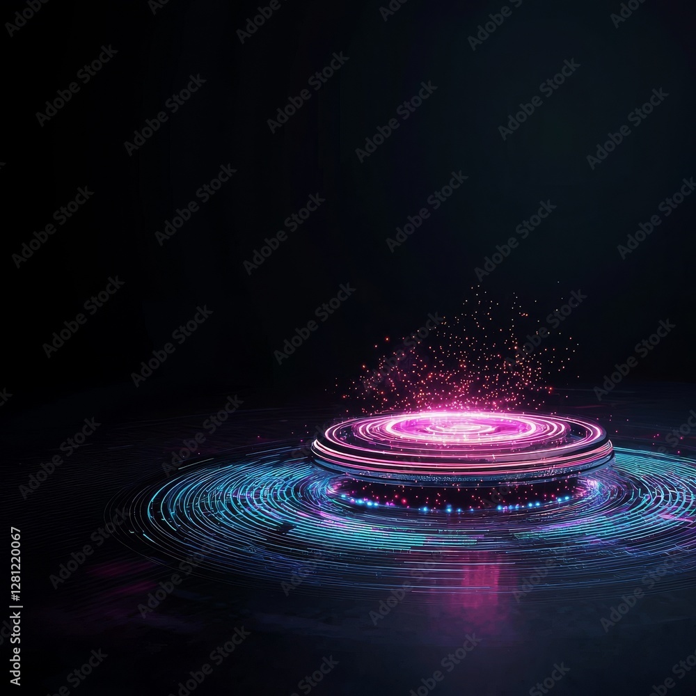 Poster Futuristic HUD elements and dynamic data visualization come together in an abstract technology background designed for gaming interfaces and website banners, incorporating generative AI