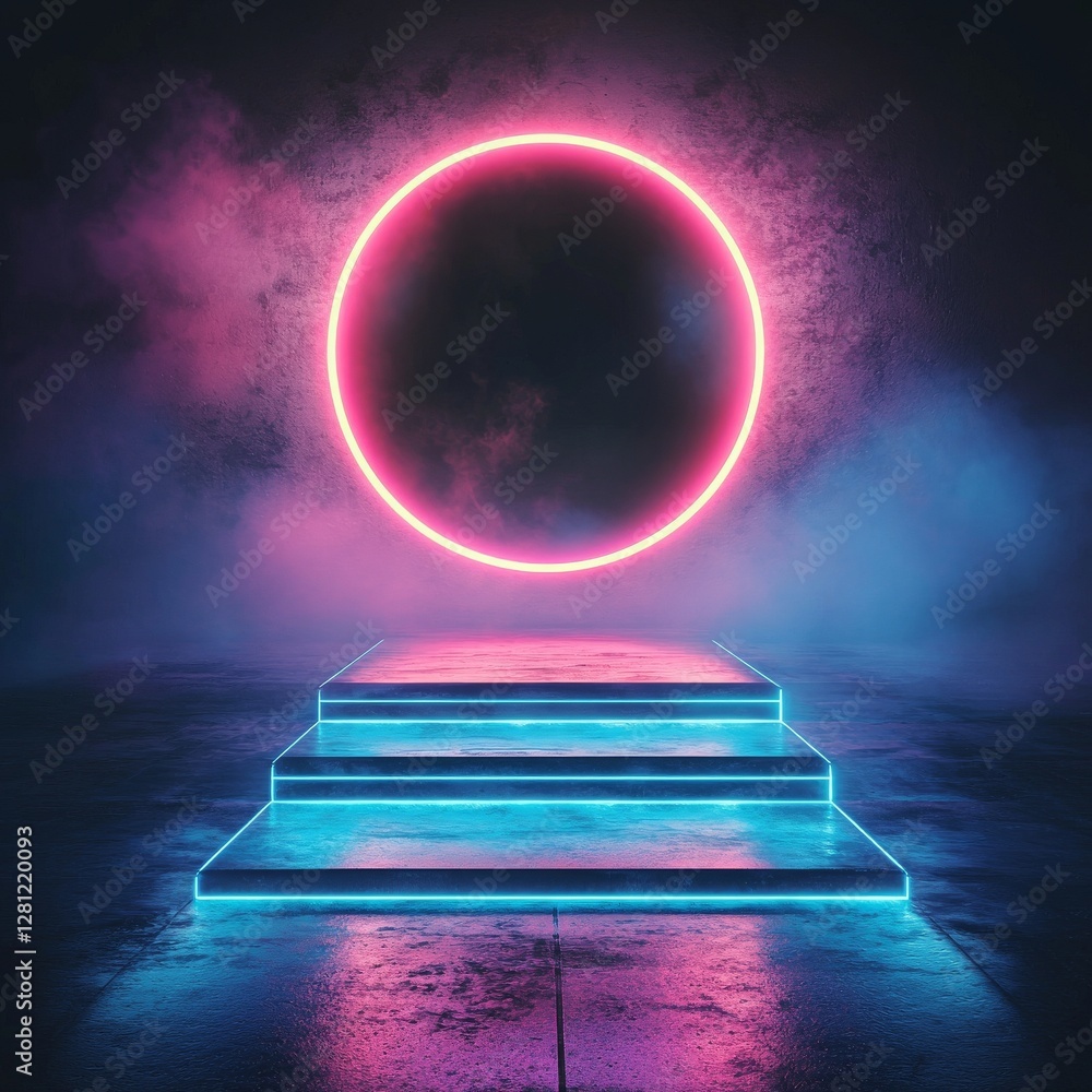 Poster Gaming website banners can feature an abstract technology background with futuristic elements, such as neon overlays and dynamic data visualization, generated using AI