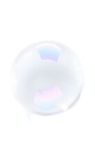 3D Crystal Glass Bubble Holographic Effect Or White Background