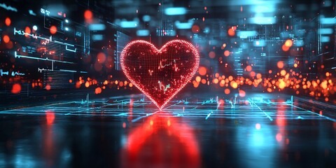 digital heartbeat: a futuristic representation of love and technology