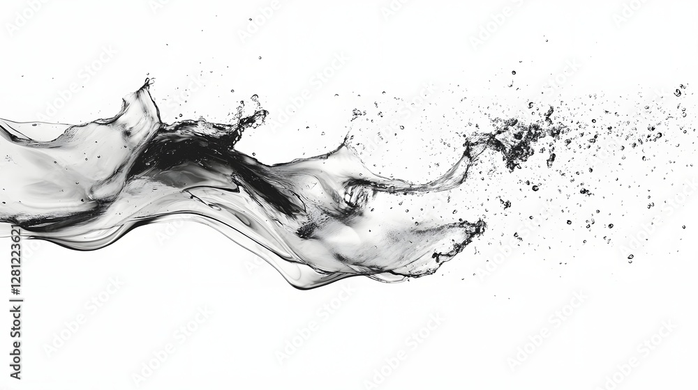 Poster captivating monochrome splash of dynamic liquid motion abstract black and white photography showcasi