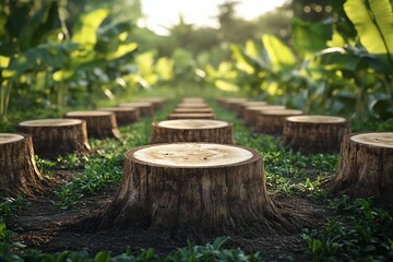 many circle Forest Stump