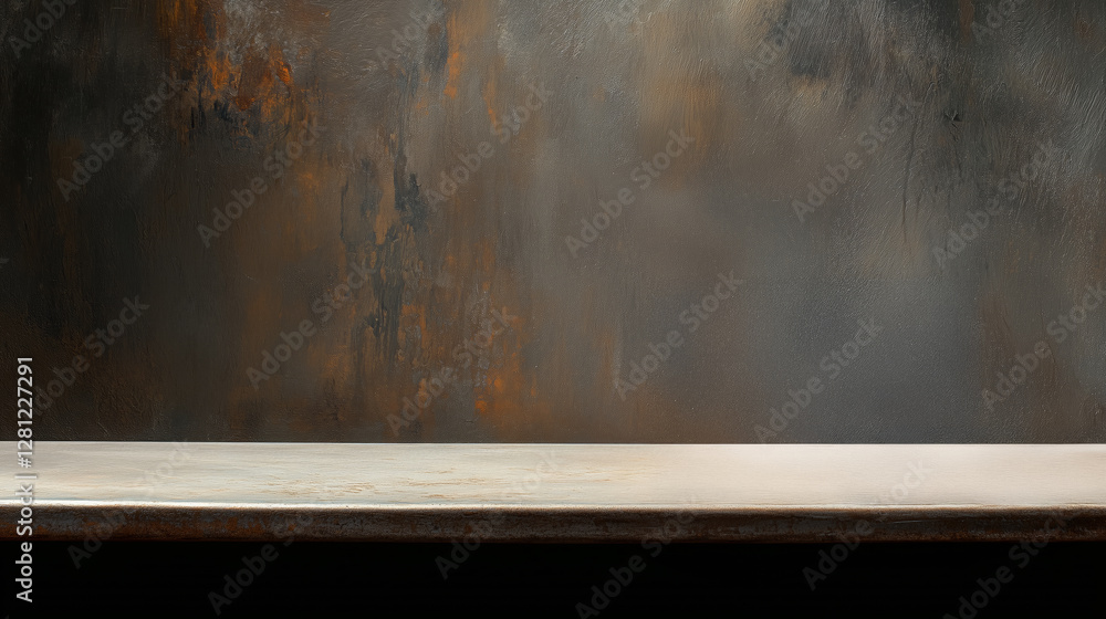 Poster minimalist still life with textured, dark background and smooth, light surface creates striking cont