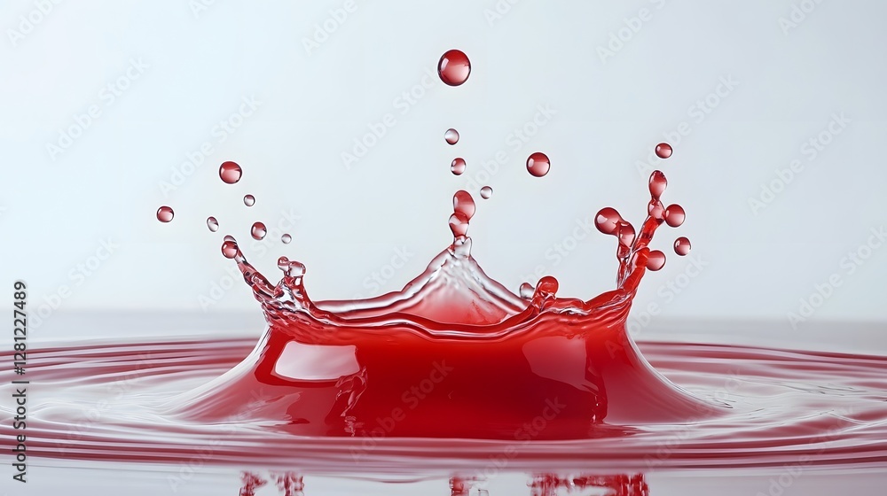 Leinwandbilder Captivating snapshot of a vivid crimson liquid splash freezing in midair creating a dynamic and abstract visual art display with vibrant colors motion and texture