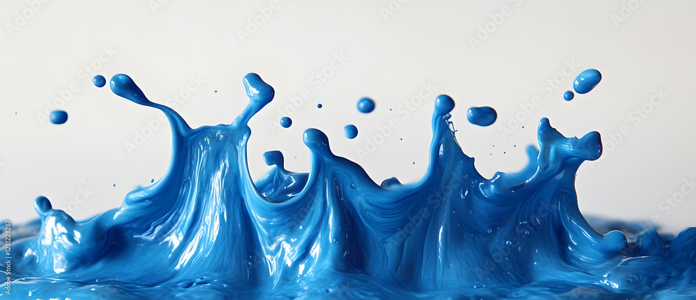 Poster captivating splash of vibrant blue fluid in dynamic motion an abstract representation of liquid ener