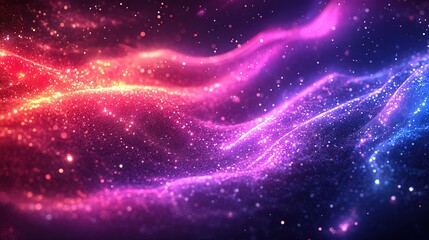 Fototapeta premium Technology-themed abstract background with neon lines, glowing connections, and data flow