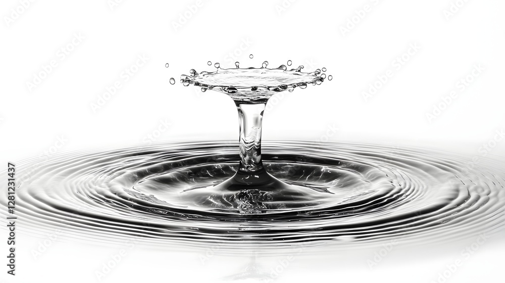 Aufkleber captivating water drop splash with intricate ripple effect abstract minimalist composition showcasin