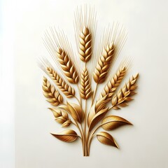 wheat ears on white background