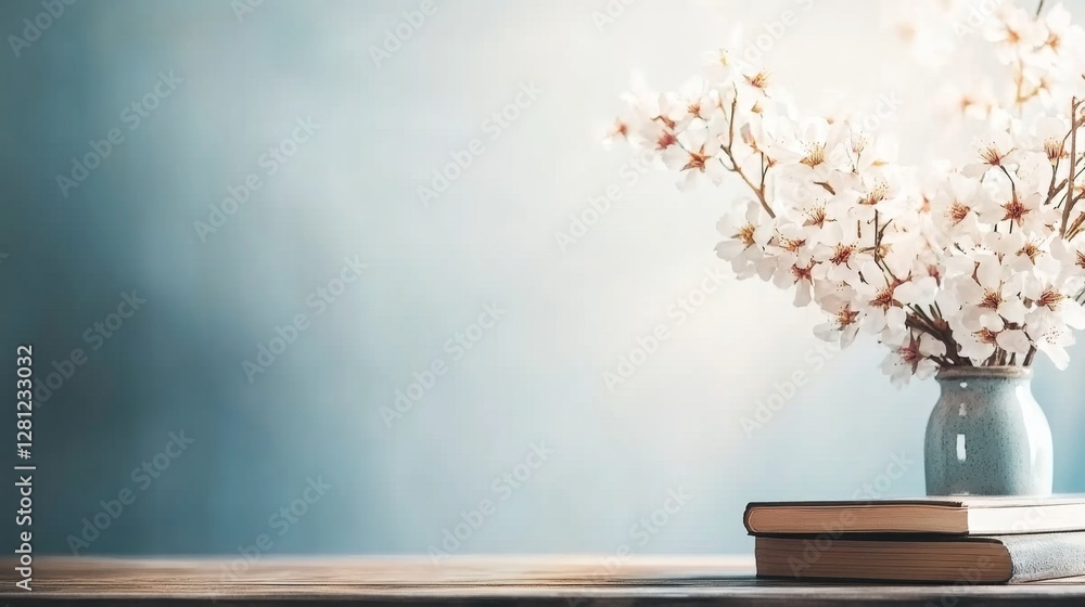 Aufkleber delicate cherry blossoms are arranged in a simple vase, adding a touch of spring beauty. stacked boo