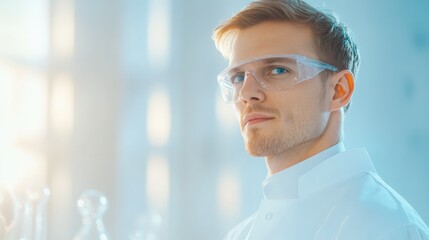 Fototapeta premium visualize scientist working diligently in modern laboratory examining samples with advanced equipment