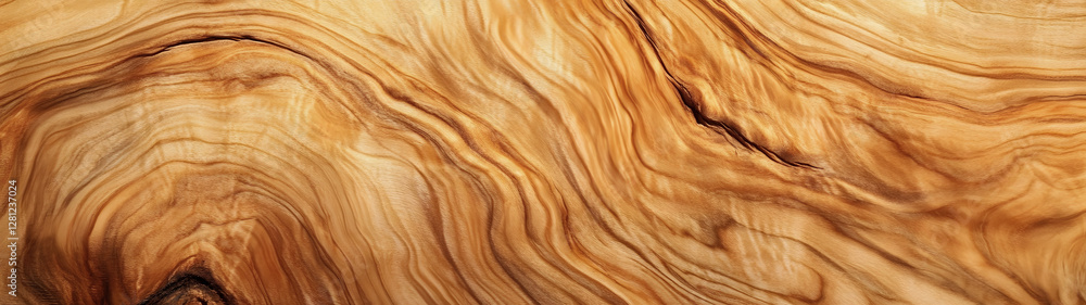 Aufkleber close up detailed view of a natural aged wooden texture with organic grain patterns wavy striations 