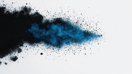 Obraz premium Blue and Black Powder Burst on White Surface with Grunge Texture