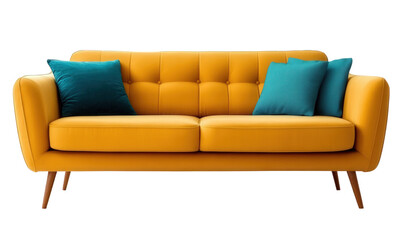 Fototapeta premium An orange three seater sofa