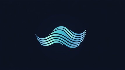 Obraz premium Wave Textured Logo Isolated on Dark Background