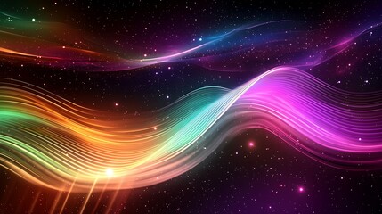 Obraz premium Cosmic Waves of Vibrant Light and Color