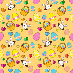 A colorful collage featuring playful patterns with fruits, animals, and whimsical designs across four distinct backgrounds.
