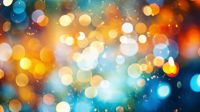 Colorful bokeh lights background with vibrant circles and abstract blurred glow.