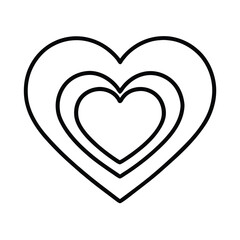 Concentric Hearts Love, Symbol, Design, Outline, Graphic, Art, Valentine, Romance, Affection