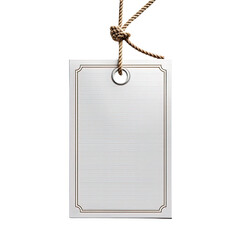 A blank gift tag with an elegant border, perfect for customization and personal labeling.