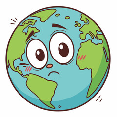 cartoon earth with a head