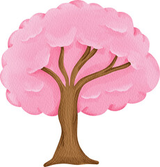 watercolor sakura tree © Je