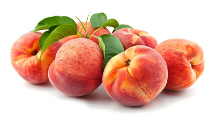 peaches isolated on white background