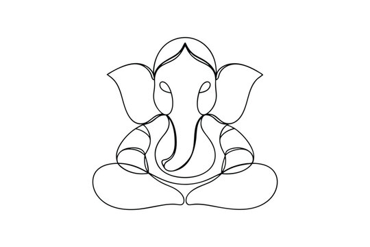 recommend clip art: Ganesh, Hindu God, Line Art, One Line Drawing, Elephant God, Indian Deity, Religious Symbol