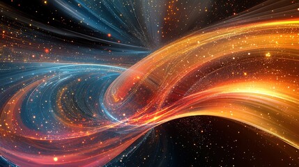 Obraz premium Abstract technology background featuring light trails, digital connections, and glowing networks 