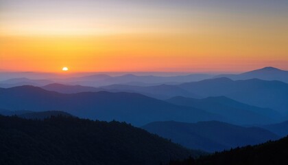 Obraz premium Smoky mountain sunset 