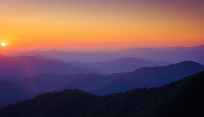 Obraz premium Smoky mountain sunset 