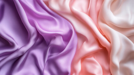 Obraz premium ピンクと紫のシルク生地