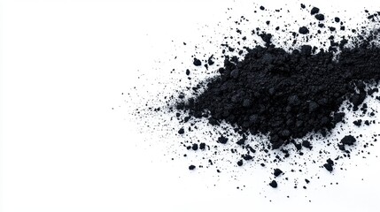 Fototapeta premium Black Powder on White Background for Creative Artistic Projects