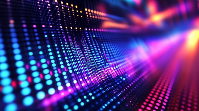Abstract Colorful Light Pattern Displaying Digital Data Flow