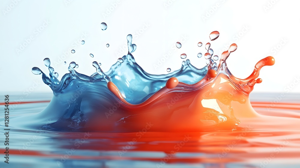 Poster colorful water splash with dynamic liquid motion and vibrant ripple abstract photography of clear an
