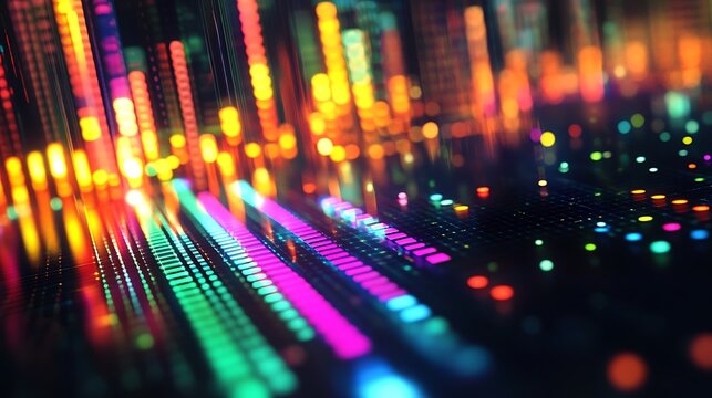 Abstract Colorful Digital Light Display Pattern