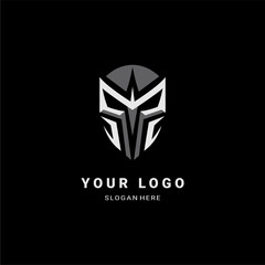Futuristic Warrior Mask Logo – Bold and Modern Symbol