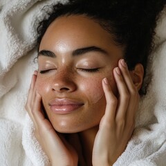 Evening Skincare Ritual for Glowing Skin Home Setting Lifestyle Content Calm Environment Close-Up Self-Care Concept