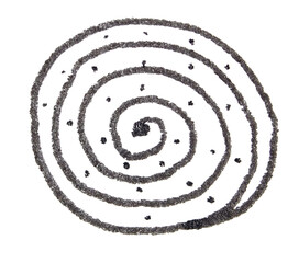 Spiral salt pattern on background showing unique textures and structure