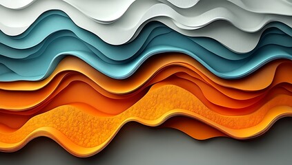 Obraz premium Abstract layered wavy design in vibrant colors