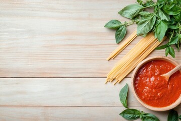 rustic wooden table holds inviting spread of traditional italian cuisine including fresh pasta rich tomato sauce and