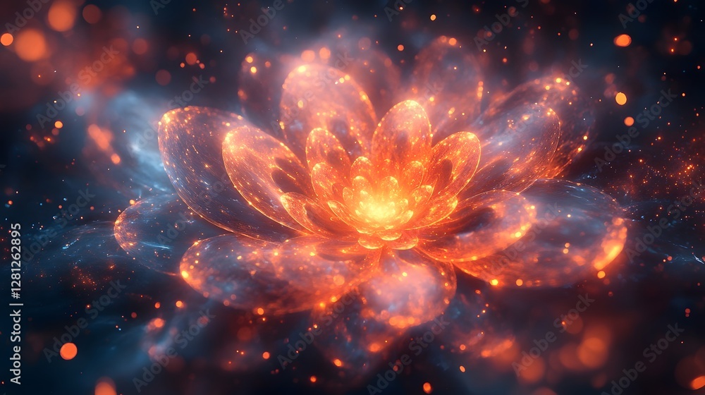 Poster dazzling cosmic explosion of brilliant stellar energy and luminous interstellar fusion in the boundl