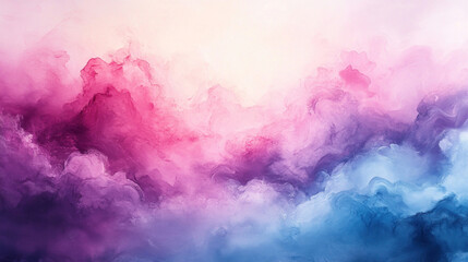 Fototapeta premium Watercolor wallpaper blending soft pastel hues of pink, lavender, and blue for a dreamy effect