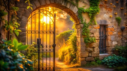 Byzantine Gate Mystique: A Dreamy Portrait of History, Light, and Forgotten Tales