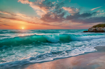 Obraz premium waves on the beach