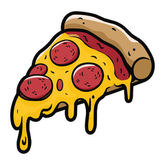 cartoon illustration of a pizza