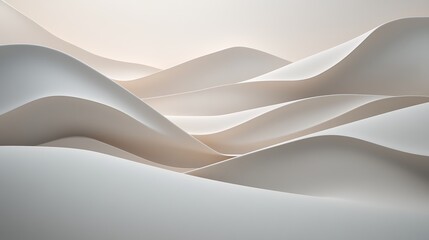 Abstract paper landscape with gentle curves, blurred background; design element