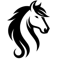 Simple horse logo silhouette