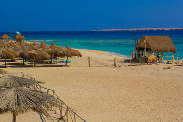 beautiful view of eden island  in red sea in hurgada , Egypt	