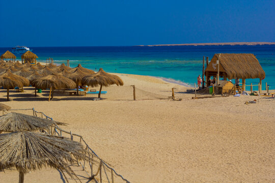 beautiful view of eden island  in red sea in hurgada , Egypt	